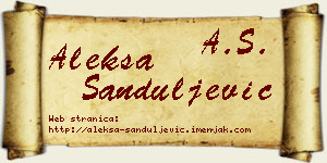 Aleksa Sanduljević vizit kartica